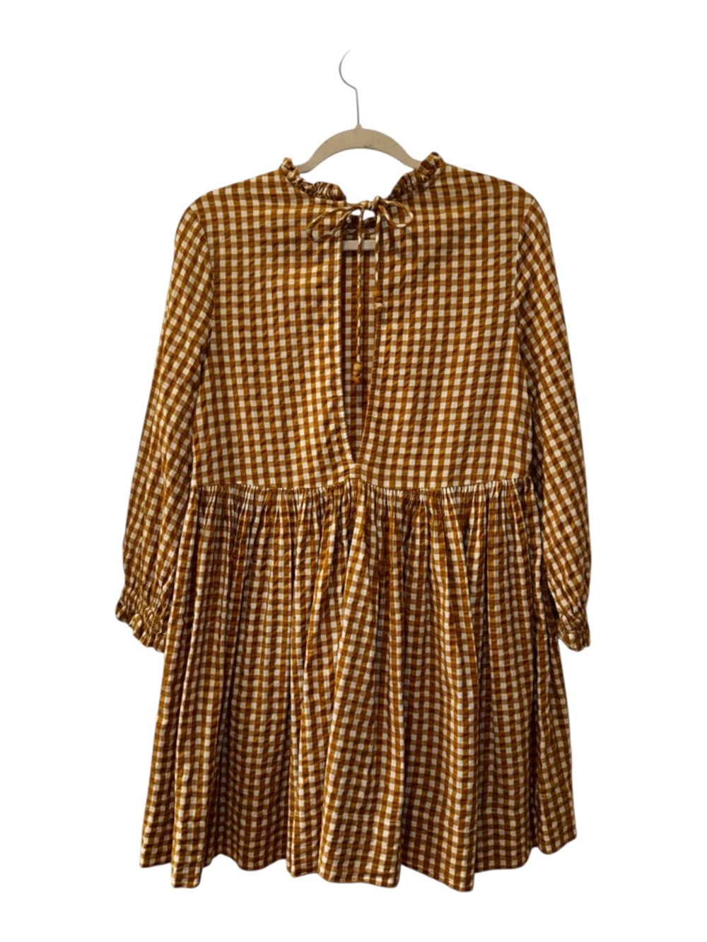 Free People Gingham Living For This Tunic Prairie Babydoll Mini Dress XS - Picture 6 of 12